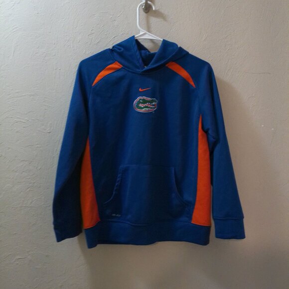 Nike Florida Gators Youth Hoodie M (12/14) – Blue/Orange – Dri-Fit Pullover - Picture 1 of 3